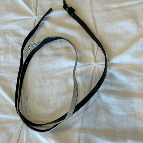 CRB Girl's Black Sleeveless Empire Waist Asymmetrical Tulip Dress w/3 Belts Sz 8 - Picture 6 of 7